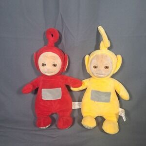 VTG Teletubbies Po and Laa-Laa‎ Plush Toy Set Red Yellow 90s Nostalgia Y2K Kids